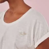 T shirt ecru Falbala Des Petits hauts side