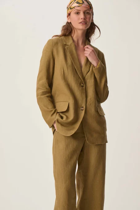 Veste en lin Rob Des Petits Hauts vert olive